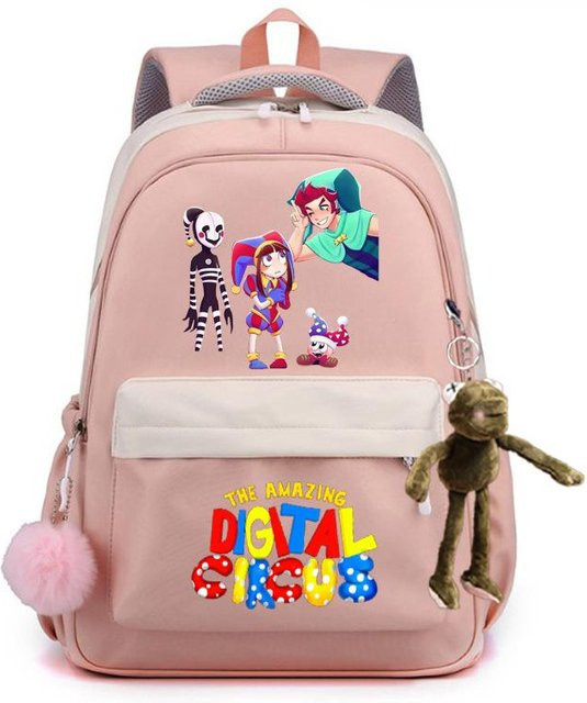 3-teiliges Schulrucksack-Set in Pink aus Oxford-Stoff mit großem Fassungsvermögen inklusive Federmäppchen und Schultergurt - Bild 1