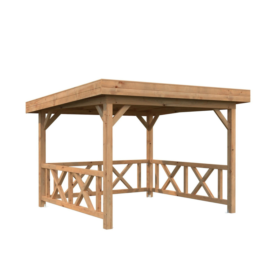 PALMAKO Pavillon Lenna Set 301 aus Fichtenholz in Braun, Flachdach, B/T/H: 300 x 300 x 245 cm - Bild 2