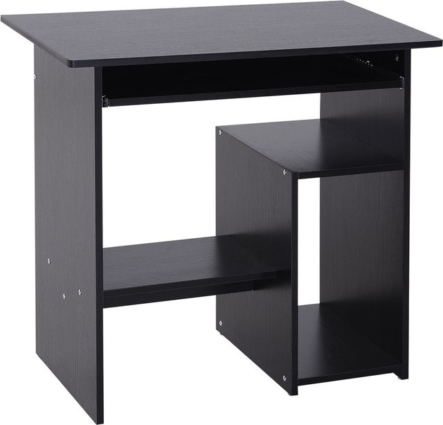 HOMCOM Computertisch Schreibtisch in Schwarz für Home Office und Kinderzimmer, B/T/H: 80 x 45 x 75 cm - Bild 1