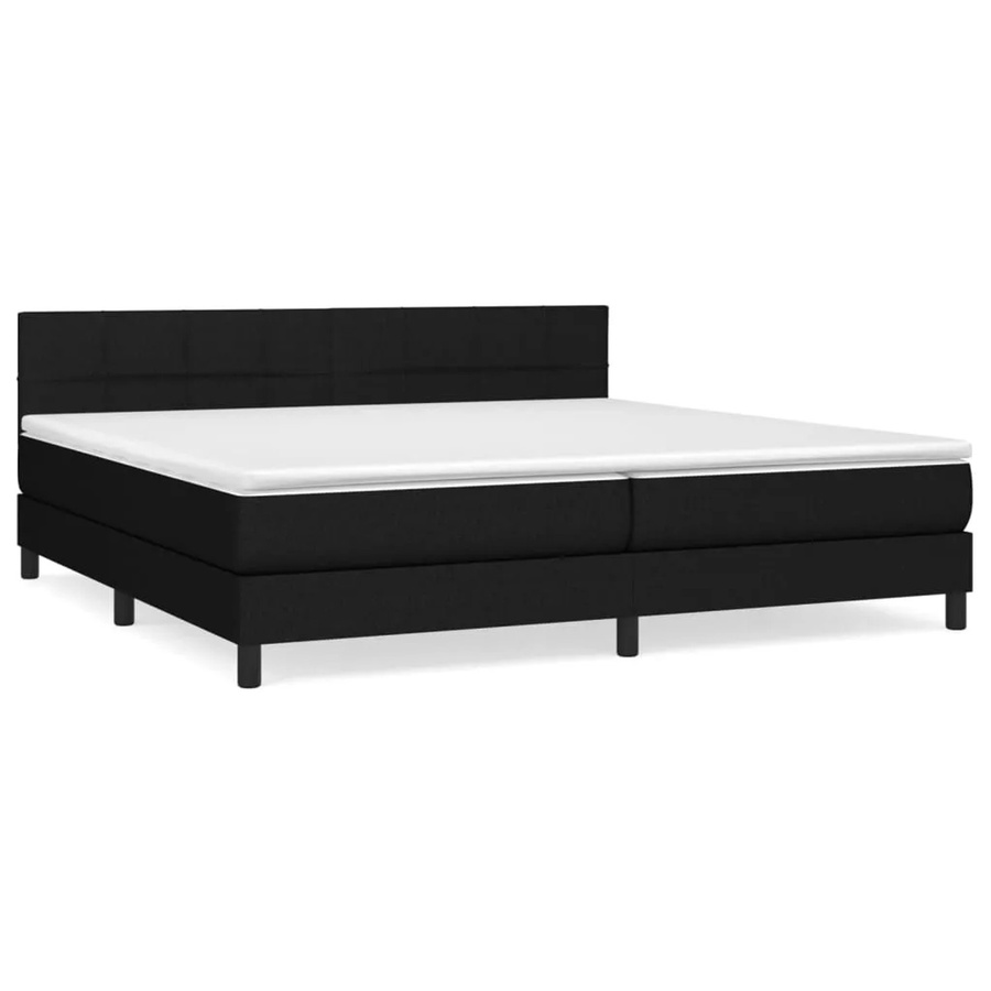 vidaXL Boxspringbett mit Matratze Schwarz Stoff B/T/H: 200 x 200 cm - Bild 2