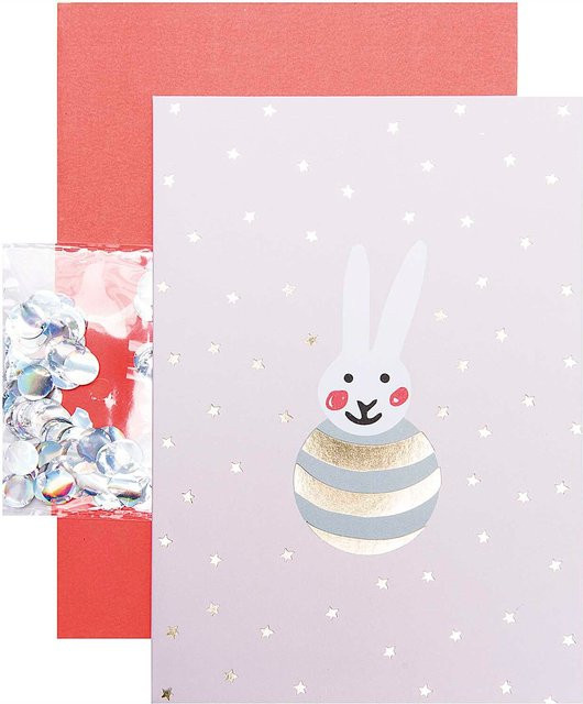 Rico Design Paper Poetry Grußkartenset Hello Baby mit Hasenmotiv - Bild 1