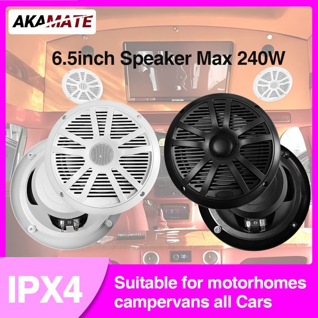 Marine Sound System 6,5-Zoll-Hornlautsprecher in Weiß mit 75 mm Magnet für RV, ATV, UTV und RZR, 240 W Leistung - Bild 1