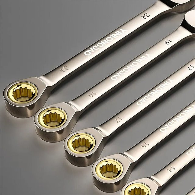 DTBD Universal Schlüssel Ratsche mit 72 Zähnen in Silber für Auto Reparatur und mechanische Arbeiten, Metric Steckschlüssel - Bild 1