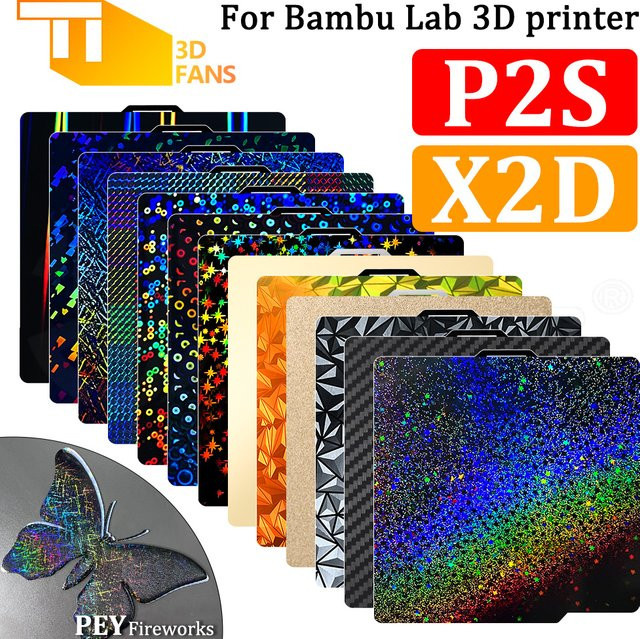 Bambu Lab X2D P2S Doppelseitige Federstahl-Druckplatte für X1, P1 und A1 Serie, B/B: 25,7 x 25,7 cm - Bild 1