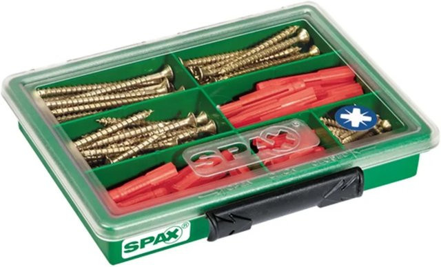 Spax Assorter Kreuzschlitz Schrauben in Gelb mit Dübeln - Bild 1