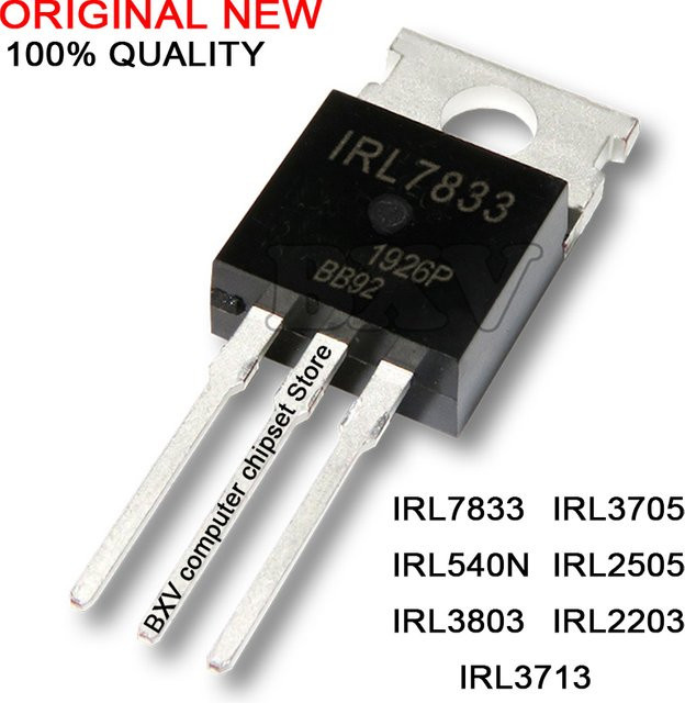 5er Set MOSFET Transistoren TO-220 IRL7833 IRL540N IRL3803 IRL3713 IRL3705N IRL2505 IRL2203N in Schwarz - Bild 1