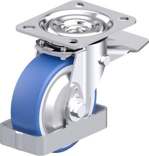Blickle L-POTHS 100XR-ST-FA-FS Stahlblech-Lenkrolle in Blau, Rad-Durchmesser: 100 mm, Tragfähigkeit: 200 kg - Bild 1