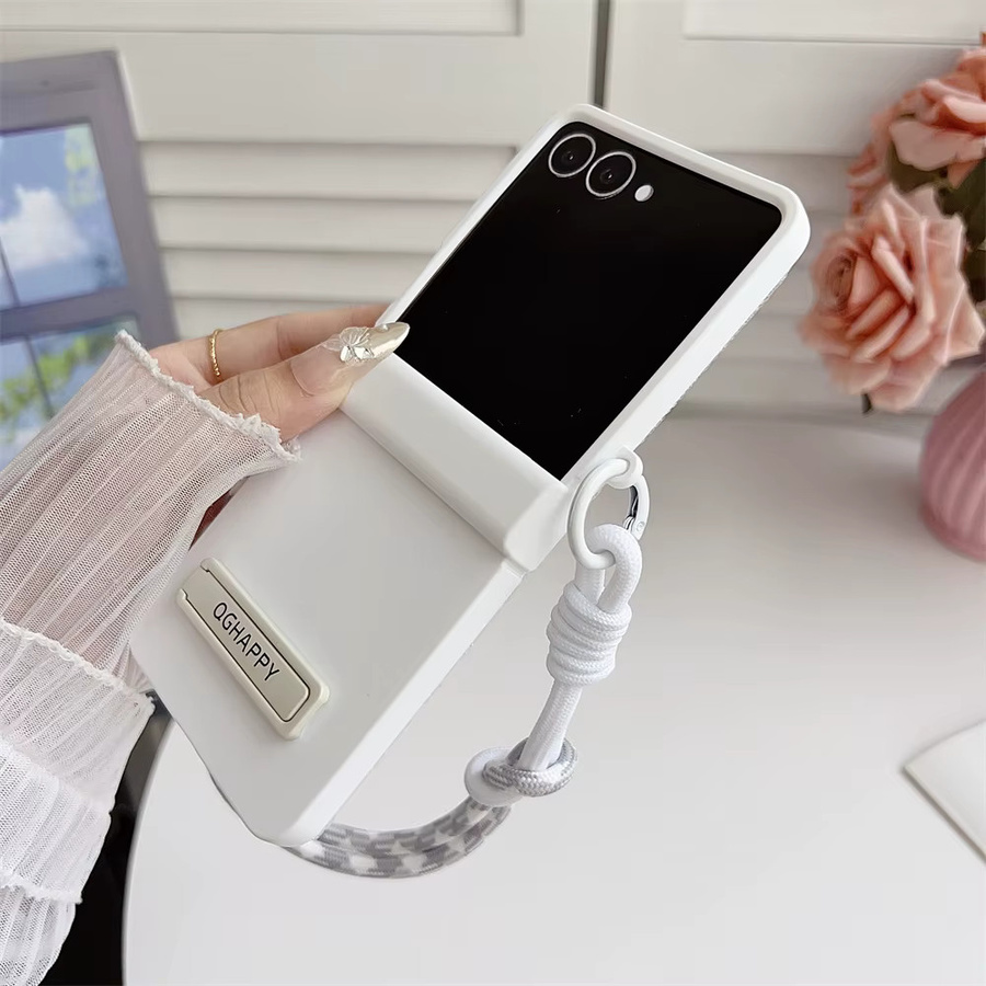 Handgelenk-Strap Schutzhülle mit Scharnierschutz und Farbverlauf Candy für Samsung Galaxy Z Flip 7 FE, Z Flip 6, Z Flip 5, Z Flip 4, Z Flip 3 in Multicolour und Schwarz - Bild 2