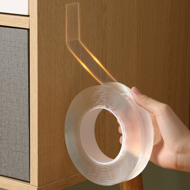 Doppelseitiges Nano-Klebeband transparent, extra starker und wasserdichter Klebstoff für Küche und Badezimmer - Bild 1