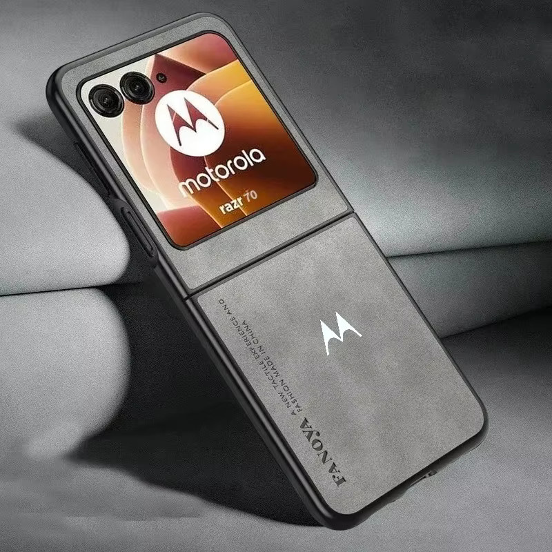Luxuriöse Business-Schafsleder-Handyhülle für Motorola Razr 70 Ultra 60 50 40 Plus, stoßfeste Schutzhülle in Schwarz oder Grau - Bild 4
