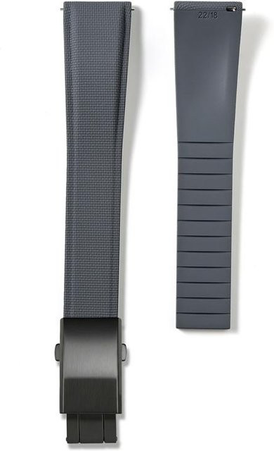 PINSENDA Uhrenarmband FKM-Gummi, 22mm, schwarz/grau, Herren - Bild 1