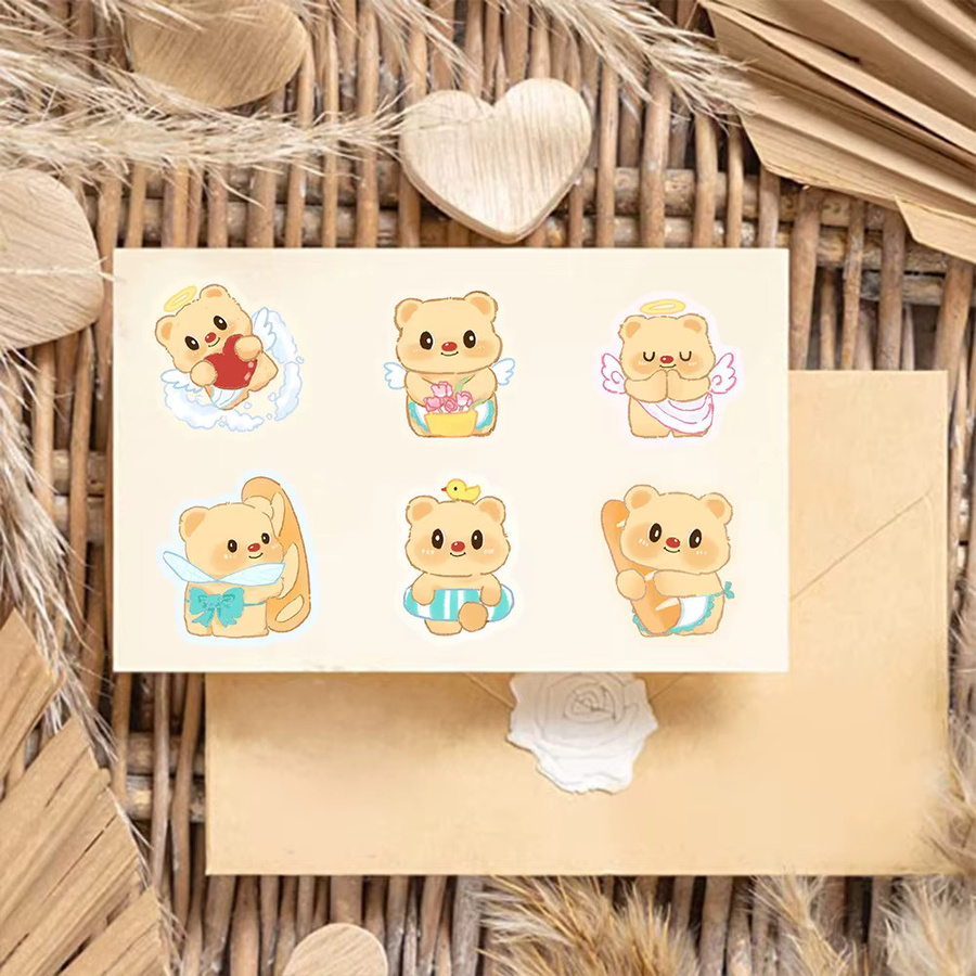PickJoy 8er Set Kreative Butter Bär Aufkleber Wasserdicht in Multicolour für Laptop, Skateboard und Handy - Bild 2