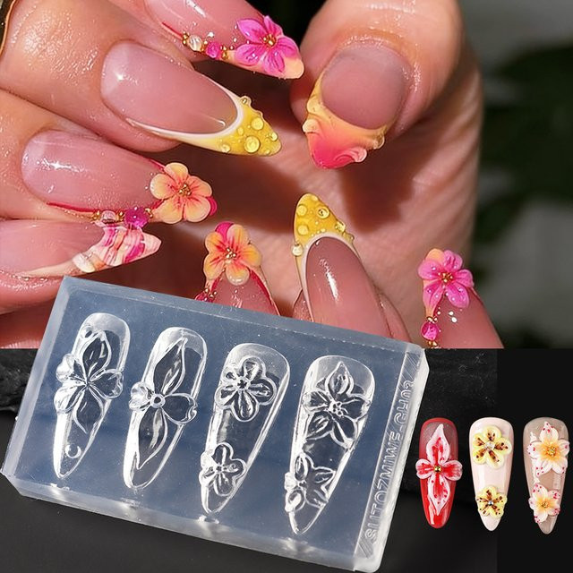 Sakura Kirschblüten Nagel-Silikonform, Fünfblättriges Blumendesign - Bild 1