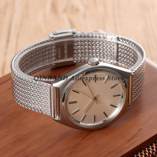qinband Uhrenarmband Milanaise Mesh, Edelstahl, Silber, Unisex - Bild 1