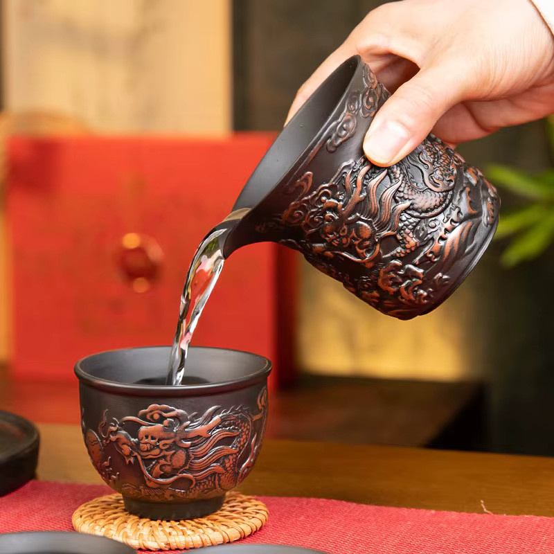 JIANGXINSHE Tee-Krug aus lila Keramik für Kung Fu Tee-Sets, Retro Chahai Tee-Teiler, 0,12 l - Bild 2