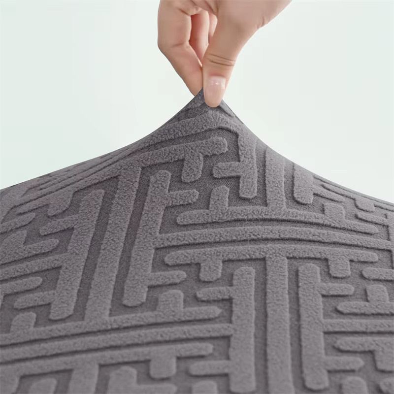 WANERQU Jacquard Stuhlhussen elastisch für Esszimmerstühle ohne Armlehnen in Beige, Gelb oder Grau - Bild 4