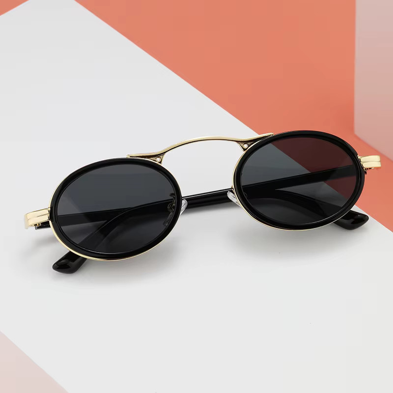 Julyrays Sonnenbrille, oval, Metall, Vollrand, Unisex, braun - Bild 1