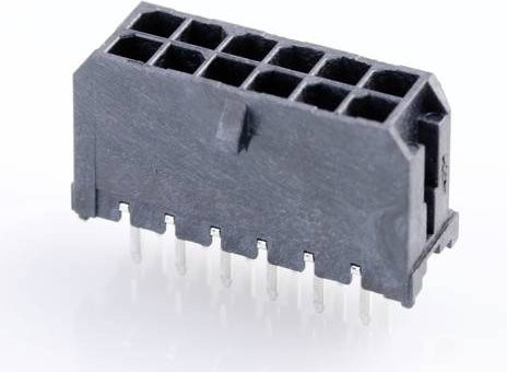 Molex Einbau-Stiftleiste Standard Schwarz 12-polig mit 3mm Rastermaß - Bild 1