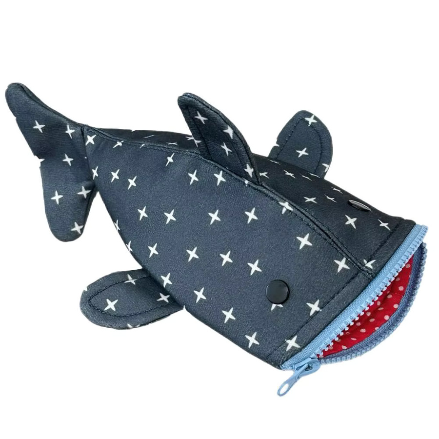 Fun Shark Federmäppchen aus Segeltuch in Blau mit Reißverschluss für Büro und Studium - Bild 7