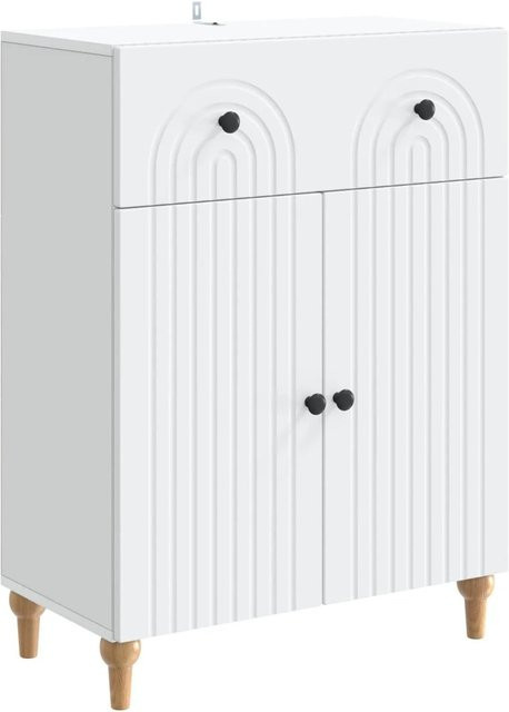 vidaXL Sideboard mit Schubladen in Weiß mit Streifenmuster, B/T/H: 66 x 34,5 x 90 cm - Bild 1