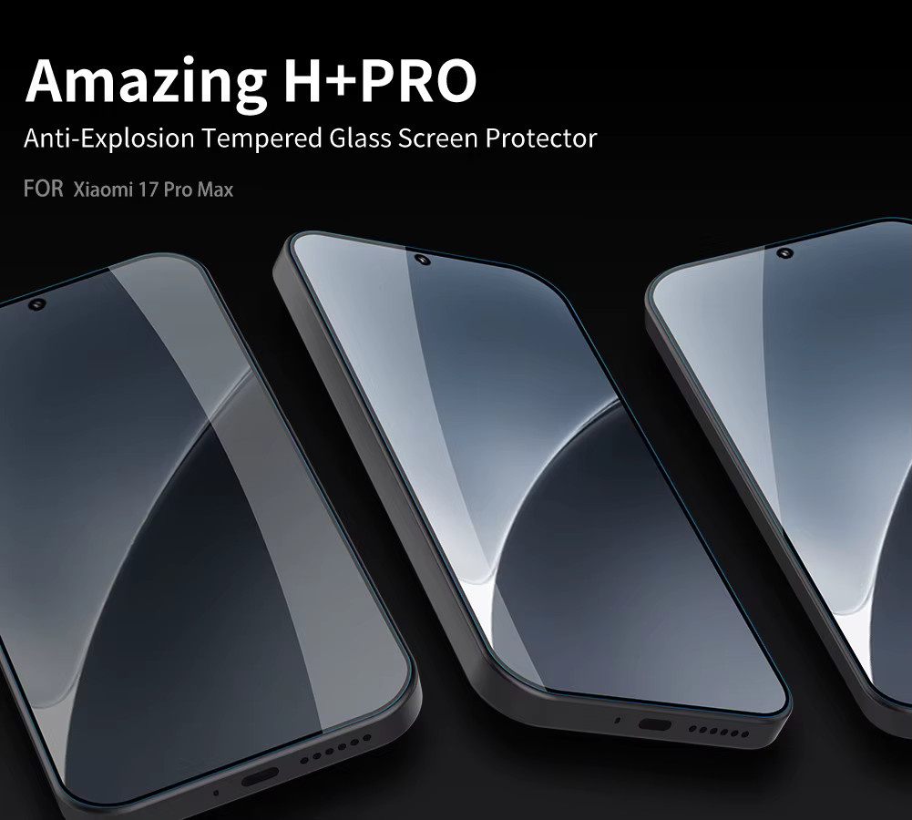 NILLKIN Displayschutzfolie aus gehärtetem Glas mit 9H Härtegrad für Xiaomi 17 Pro, 17 Pro Max und 17 Ultra, transparent - Bild 2