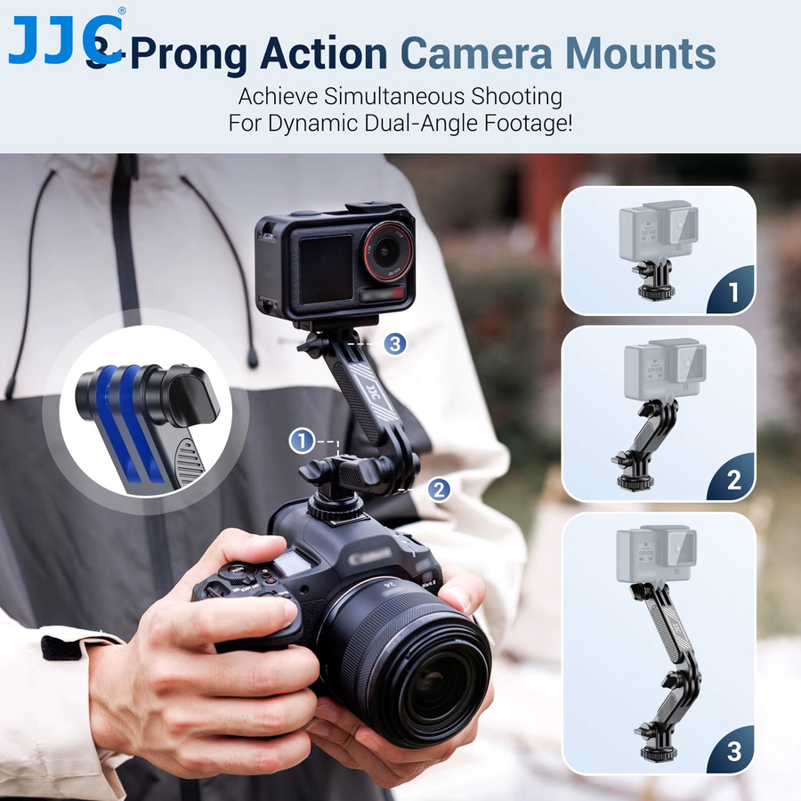 JJC Magnetische Kaltschuh-Telefonhalterung in Schwarz für iPhone, Samsung, DJI Osmo Action und GoPro Kameras - Bild 5