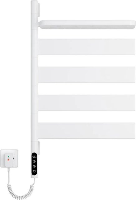 Emke Elektrischer Handtuchhalter Weiß mit Ablage, B: 45 cm, H: 76 cm, APP- und Sprachsteuerung mit Temperaturregler und Zeitsteuerung - Bild 1