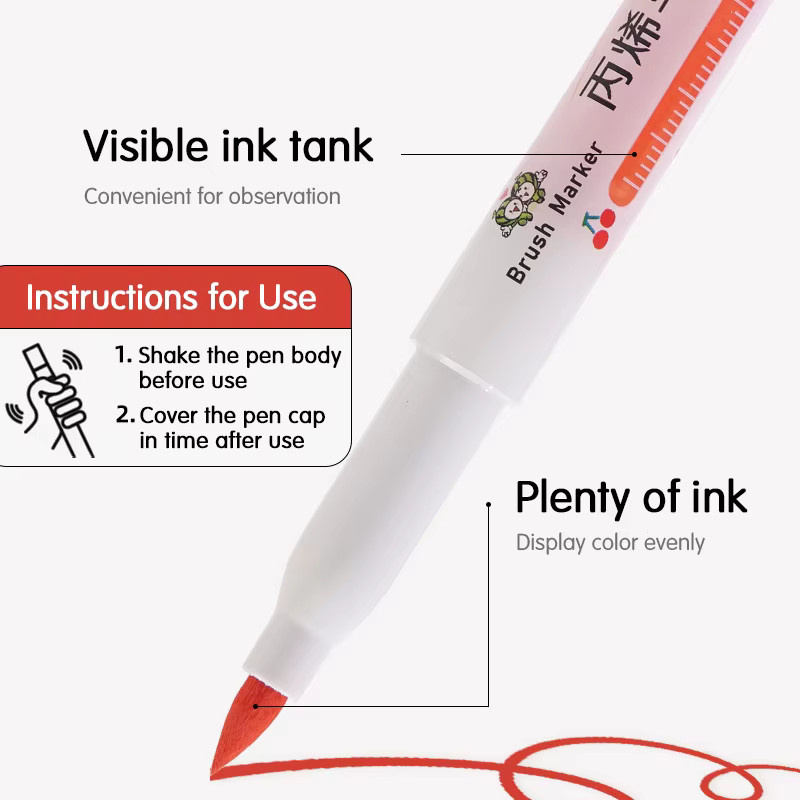 Acryl Graffiti Marker Set in Mehrfarben mit mittlerer Spitze für Stoff, Leinwand, Stein, Glas und Holz - Bild 2