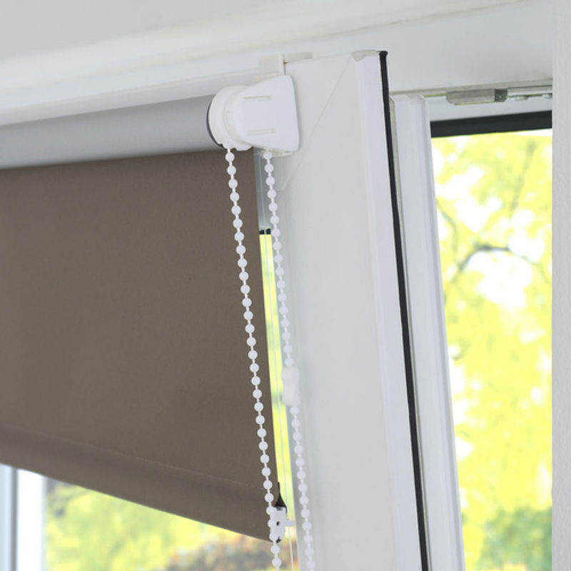 LIEDECO Klemmfix-Rollo verdunkelnd aus Stoff in Braun, B: 100 cm, H: 150 cm - Bild 3