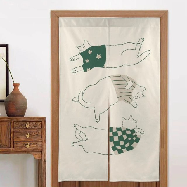 VIKAMA Halbtransparenter Sonnenschutzvorhang mit Katzen-Motiv für Schlafzimmer, Badezimmer und Küche, Breite: 90 cm, Höhe: 65 cm - Bild 1
