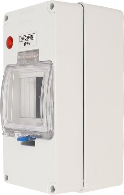 Wasserdichter 4-fach Außen Sicherungskasten IP66 Stromverteilergehäuse aus Kunststoff in Weiß mit Kontrollleuchte - Bild 1