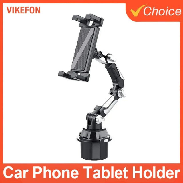 VIKEFON Universelle Tablet-Halterung für Auto oder LKW mit 360 Grad Rotation und verstellbarem Arm in Schwarz - Bild 1