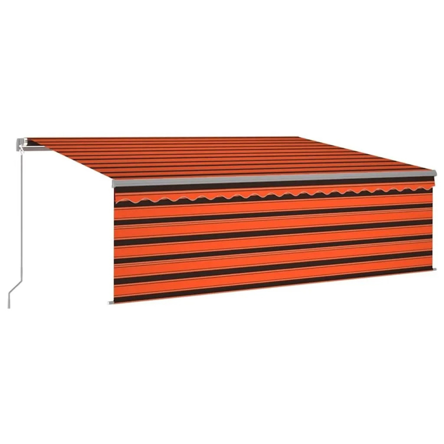 vidaXL Markise manuell einziehbar mit Rollo und LED, Farbe Orange Braun, B: 450 cm, H: 300 cm - Bild 2