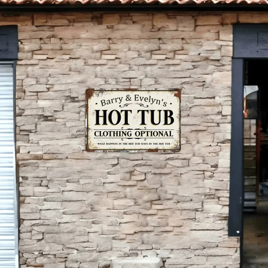CIFBUY Individuelles Metallschild mit Namen für Whirlpool, Vintage Retro Wanddekoration für Garten und Raum - Bild 3