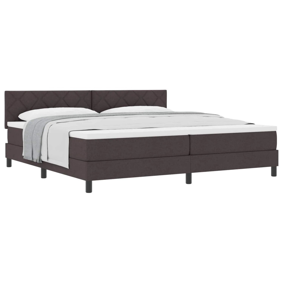 vidaXL Boxspringbett Hybrid mit Matratze und Taschenfederkern in Braun, B/T/H: 200 x 200 x 280 cm - Bild 2