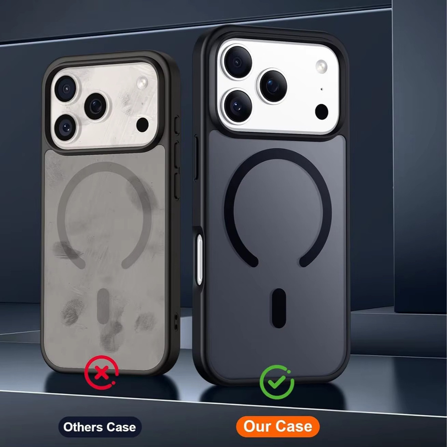 Matte MagSafe Schutzhülle von NYFundas für iPhone 17 Pro Max, 16 Plus, 15 Pro, 14, 13, 12 und 11 in Schwarz oder Orange - Bild 3
