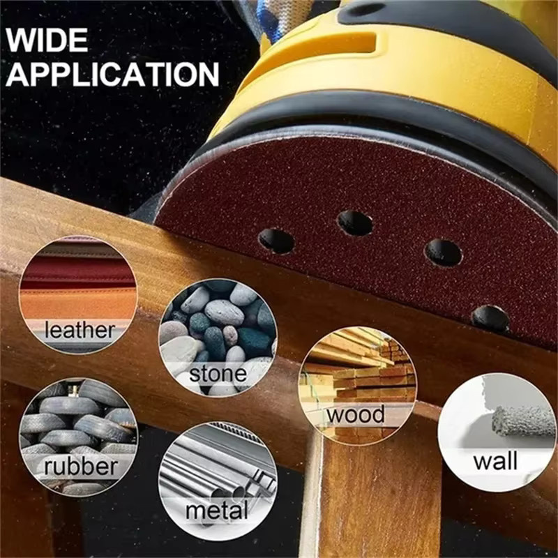 DBSAFE Schleifscheiben 8-Loch für Exzenterschleifer, Durchmesser: 125 mm, Körnung 40 bis 3000, für Metall und Holz, Braun - Bild 5
