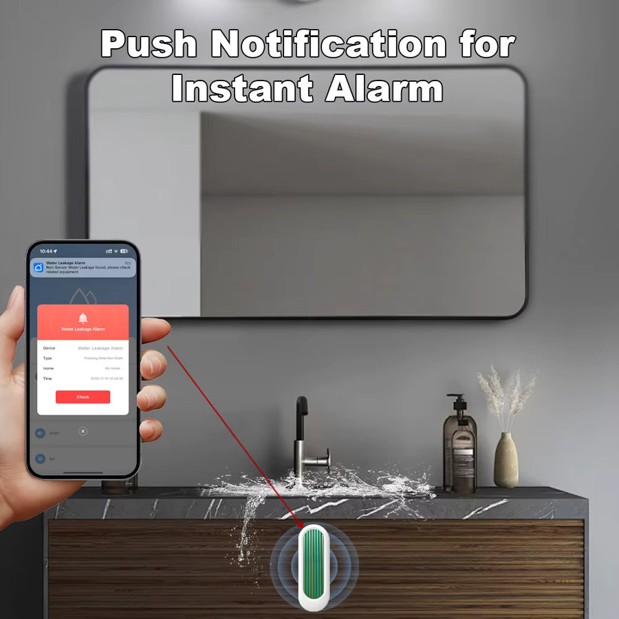 Tuya IP65 WLAN oder Zigbee Regensensor für den Außenbereich, wasserdichter Regen- und Lecksensor mit Echtzeit-App-Überwachung und Alarm in Schwarz oder Weiß - Bild 4
