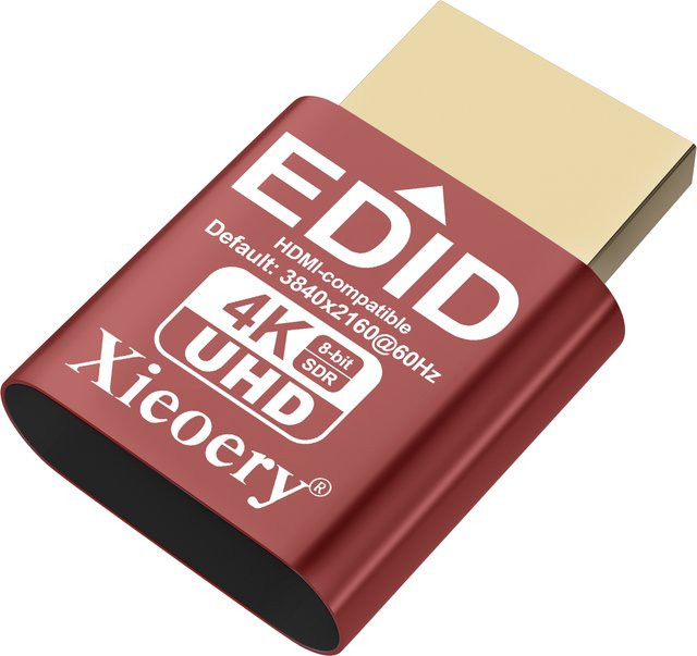 Xieoery 4K HDMI Dummy-Stecker Headless-Adapter in Gold als virtueller Monitor-Emulator für 4K@60Hz und 1080p@120Hz - Bild 1