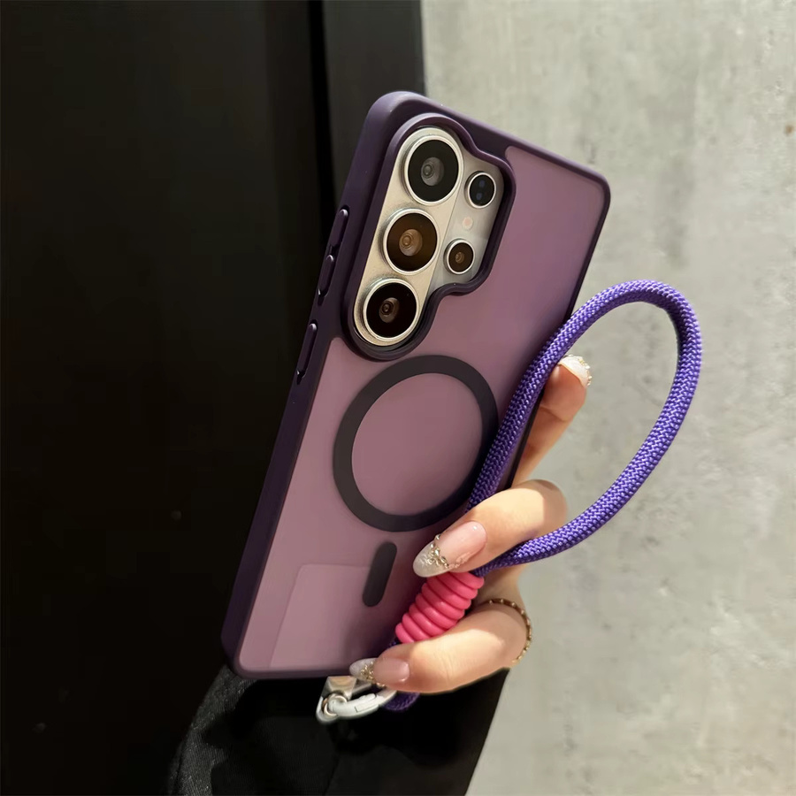 Matte transparente MagSafe Handyhülle für Samsung Galaxy S26 Ultra S25 S24 S23 S22 Plus S23 FE A56 A55 A36 A35 A17 A07 in Pink - Bild 1