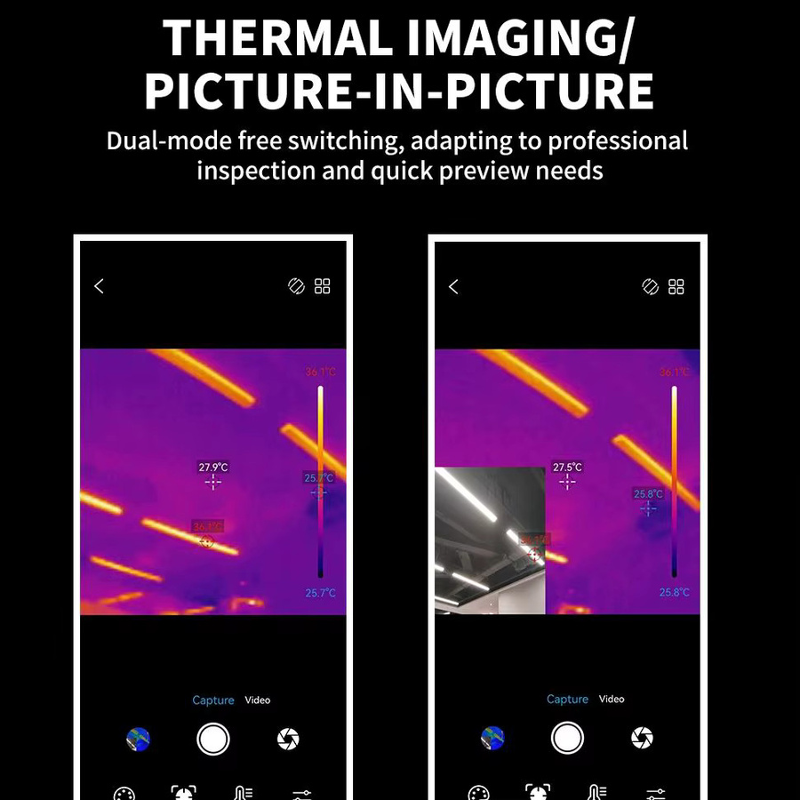 TOOLTOP T3 Infrarot-Wärmebildkamera für Android, 25-Hz-Smartphone-Therm-Imager in Weiß - Bild 5
