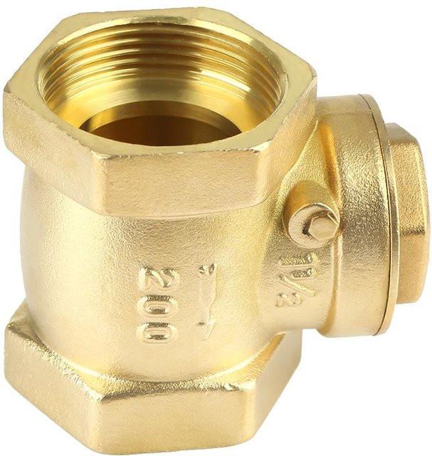 Fishine Rückschlagventil aus Messing mit DN40 Innengewinde in Gold/Gelb für 232 PSI zur Vermeidung von Wasserrückfluss - Bild 1