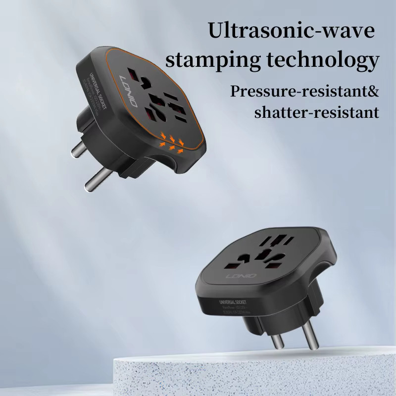 LDNIO Reiseadapter Universal Konverter von AU US UK CN zu EU KR Schwarz 2500 W - Bild 3