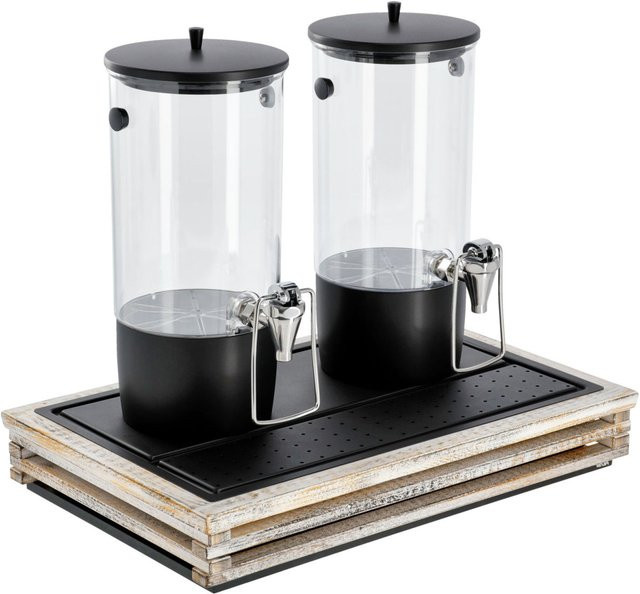 VEGA Saftspender Natchez doppelt GN 1/1 in Vintage Weiß/Transparent/Schwarz, 2x 4l, B: 37,0 cm, T: 57,5 cm, H: 50,8 cm - Bild 1