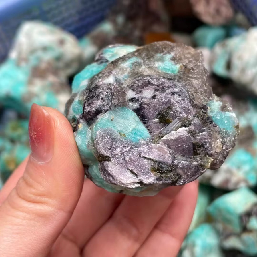Natürlicher Amazonit-Rohstein von sisterstone in unregelmäßiger Form für Reiki und Heilkristalle - Bild 4