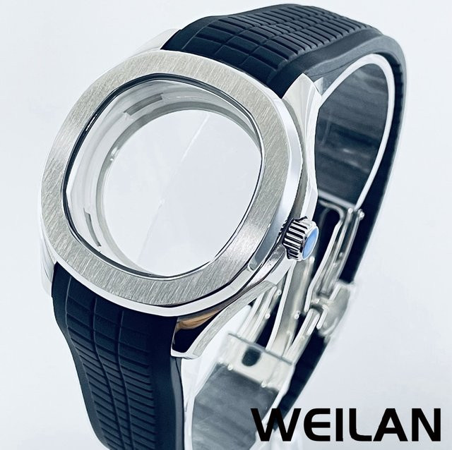 ANGLANG Uhrengehäuse Silber, 42 mm, Saphirglas, Wasserdicht - Bild 1
