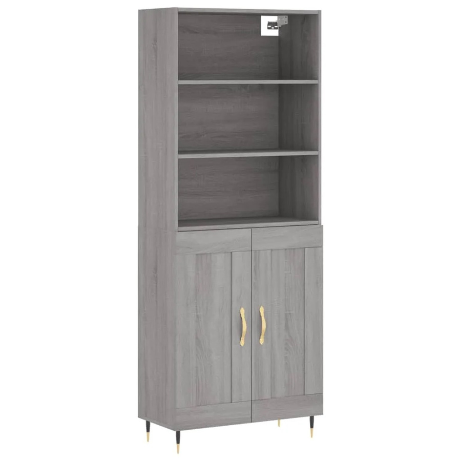 vidaXL Highboard Grau Sonoma, B/T/H: 69,5 x 34 x 180 cm - Bild 2