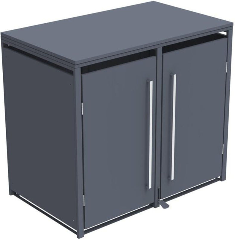 Westmann Mülltonnenbox Pedura 2 für 2x 240L mit Fußpedal Anthrazit B/H/T: 132 x 116 x 80 cm - Bild 1