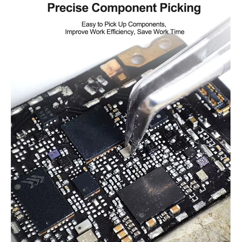 RELIFE ST-17A Ultrapräzise Pinzette in Silber für Chip-Positionierung, BGA-Löten und Reparaturen - Bild 3
