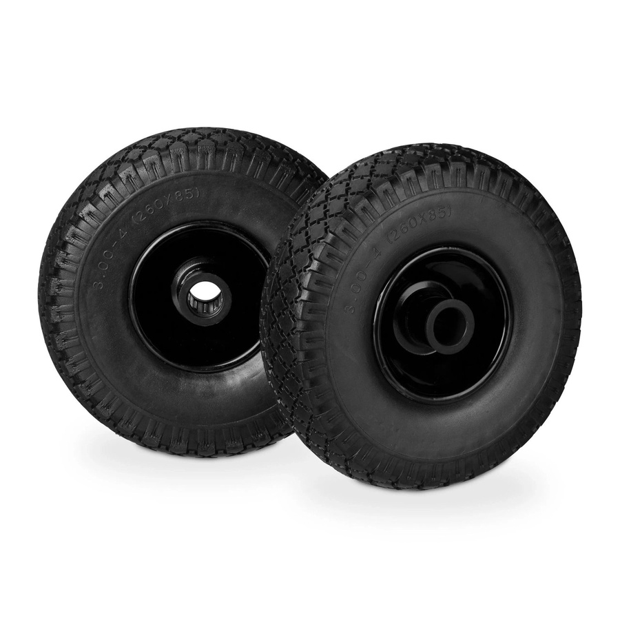 Relaxdays 2er Set Sackkarrenrad aus Vollgummi in Schwarz, pannensicher, Durchmesser: 26 cm, Breite: 8,5 cm - Bild 2